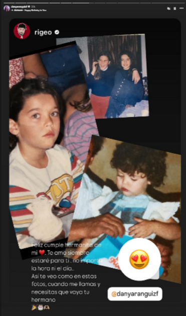 Rigeo le dedicó mensaje a Daniela Aránguiz por su cumpleaños: subió postales de su infancia