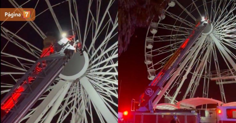 Terror en las alturas: falla mecánica en Rueda de la fortuna de Viña dejó a turistas atrapados