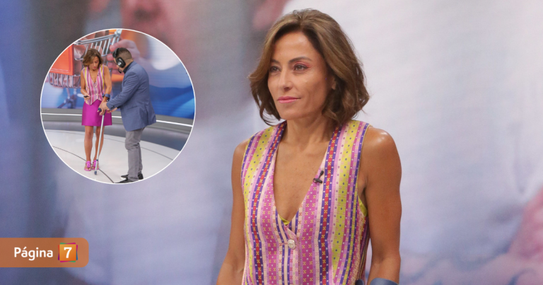 Constanza Santa María regresó con muletas a 24 Horas Central tras sufrir accidente en motocicleta