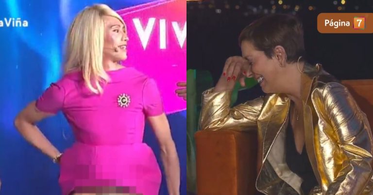 Di Mondo sufrió bochornoso accidente con su vestido en 'Viva Viña': 