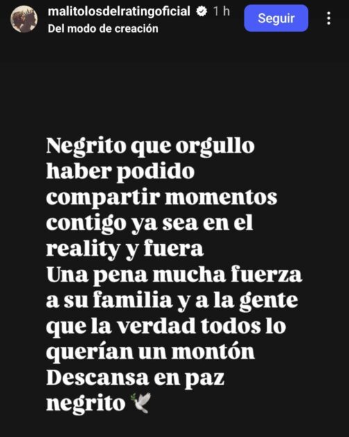Malito Malozo despidió a Miguel Negro Piñera