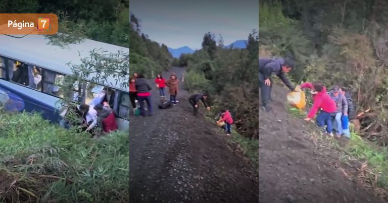 Microbús con 26 pasajeros cayó por barranco en Cochamó: revelaron imágenes del accidente