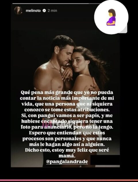 Melina Noto confirma que espera hijo con Pangal Andrade y arremetió contra Raquel Argandoña