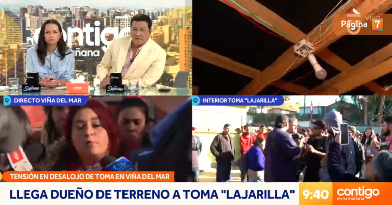 Periodista de matinal de CHV fue agredido en despacho en vivo desde toma Lajarilla: 