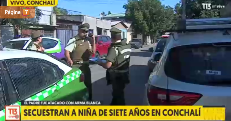 Reportan secuestro de niña de 7 años en Conchalí: desconocidos apuñalaron a su padre y huyeron