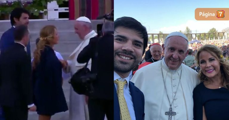 Con singular regalo y salida de libreto: el día que Cathy Barriga recibió al papa Francisco en Chile
