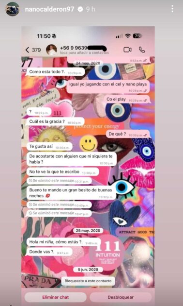 Nano Calderón reveló mensajes de Hernán Calderón a su pareja, Rebeca Naranjo 