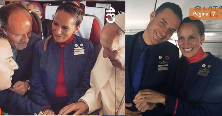La vez que pareja chilena pidió una bendición al papa Francisco y terminó casándolos en pleno vuelo