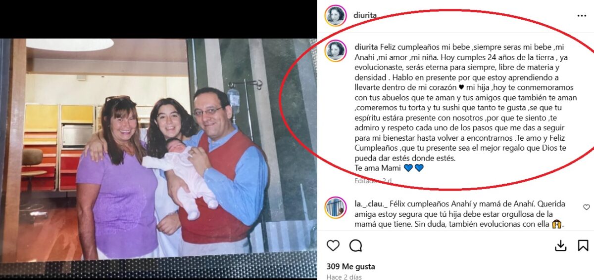 Madre de Anahí Espíndola le dedicó emotivo mensaje por su cumpleaños 24