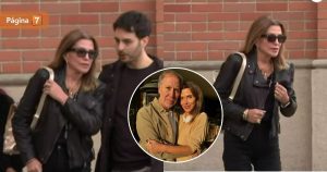 Carolina Arregui en velorio de su esposo Roy