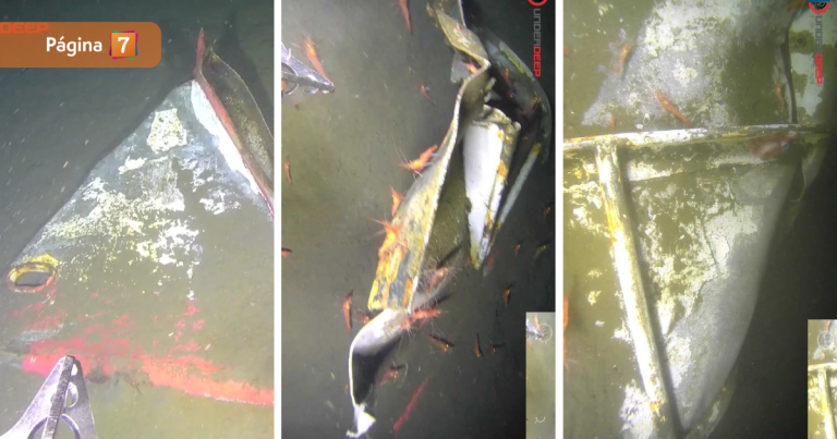 Familias de pescadores accedieron a imágenes inéditas del Bruma: evidencian destrucción de lancha