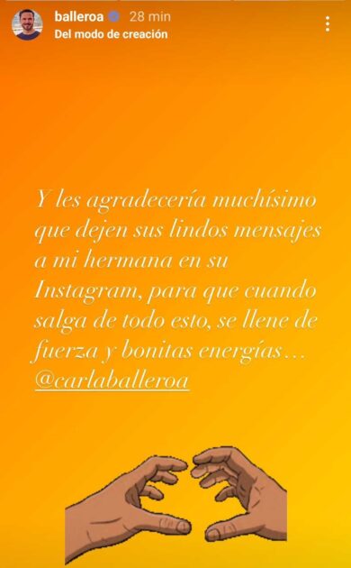 Álvaro Ballero actualizó el estado de salud de su hermana Carla: entregó alentador mensaje