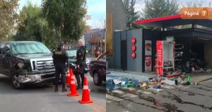 hombre atropelló a bombero en bencinera