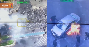 Reportan incidentes en marcha por Día del Trabajador: sujetos queman auto y Metro cierra estaciones