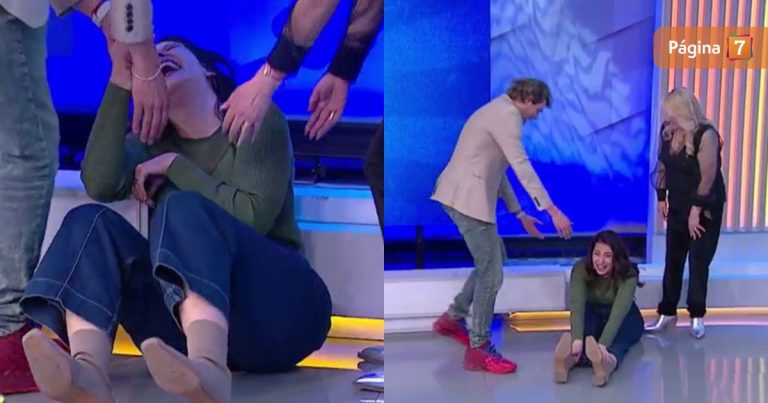 María José Quintanilla sufrió bochornosa caída en La Hora de Jugar: “No es mi día” 