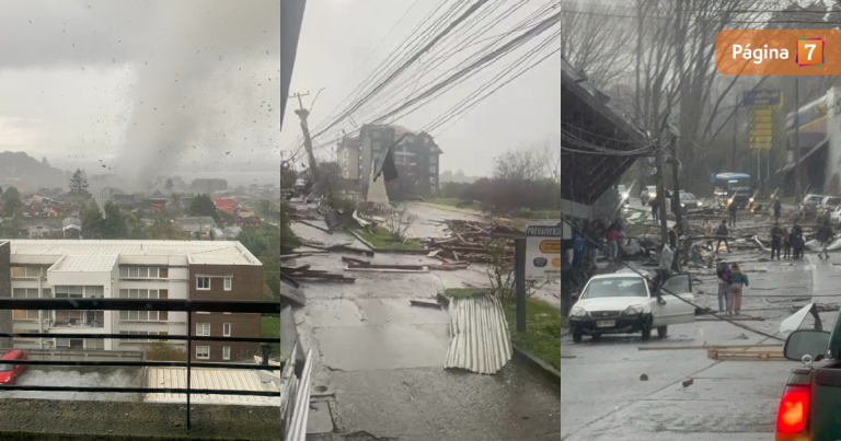 Impactantes registros tras paso de tornado en Puerto Varas: 250 viviendas dañadas y 8 lesionados