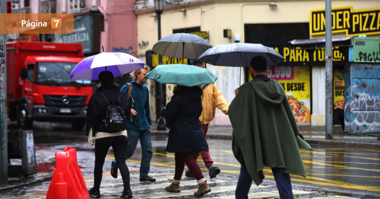 3 sistemas frontales dejarán lluvias en la zona central del país: precipitará en Santiago