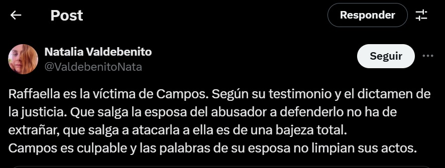 Natalia Valdebenito arremetió contra María José Prieto