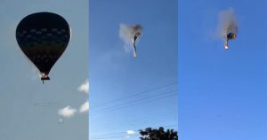 Las crudas e impactantes imágenes del accidente de un globo aerostático en Brasil