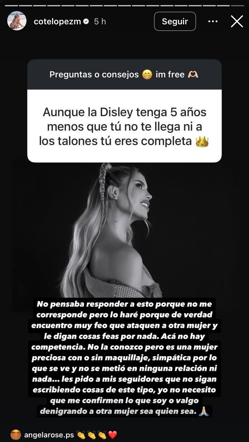 "No me corresponde, pero…": Coté López frenó ataques contra Disley Ramos y la defendió