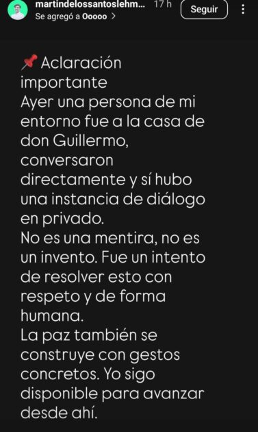 Martín de los Santos insistió en que sí hubo "conversaciones" con familia de conserje agredido 