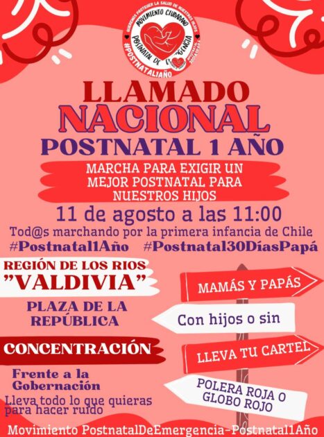 Marcha por extender postnatal a un año: madres llaman a exigir el avance del proyecto en el Congreso
