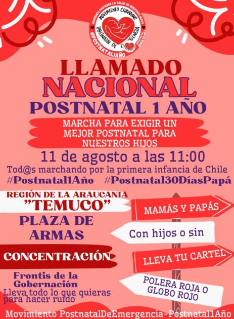Marcha por extender postnatal a un año: madres llaman a exigir el avance del proyecto en el Congreso