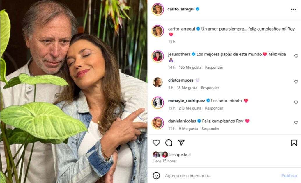 Carolina Arregui conmemora cumpleaños de Roy Sothers