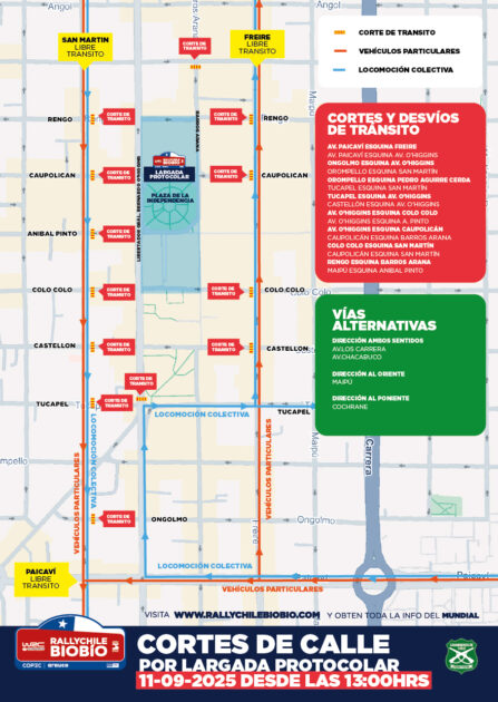 WRC Rally Chile Biobío 2025: cortes de tránsito, fechas, horarios y más sobre el evento