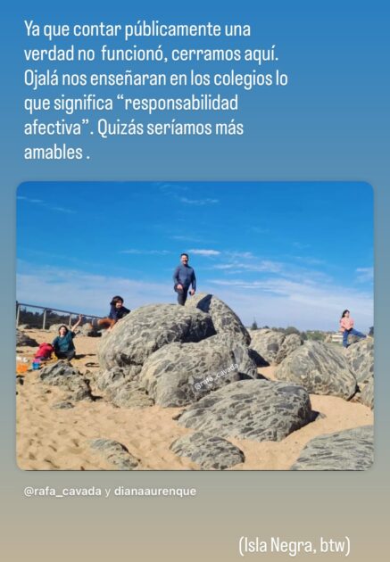 Diana Aurenque compartió publicación de Rafael Cavada tras separación