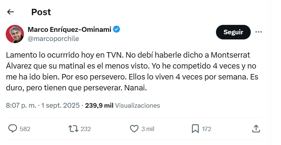 ME-O volvió a referirse al matinal de TVN tras protagonizar tenso cruce con Monse Álvarez