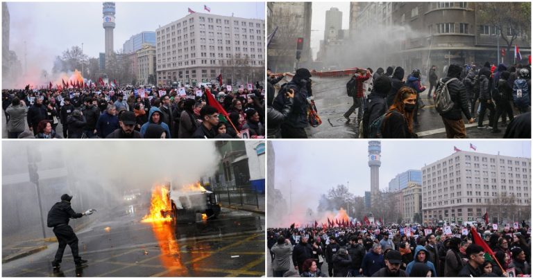 Encapuchados protagonizan incidentes en Romería al Cementerio General: al menos 17 detenidos