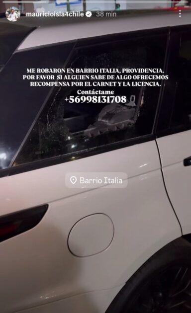 Mauricio Isla víctima de robo en Barrio Italia