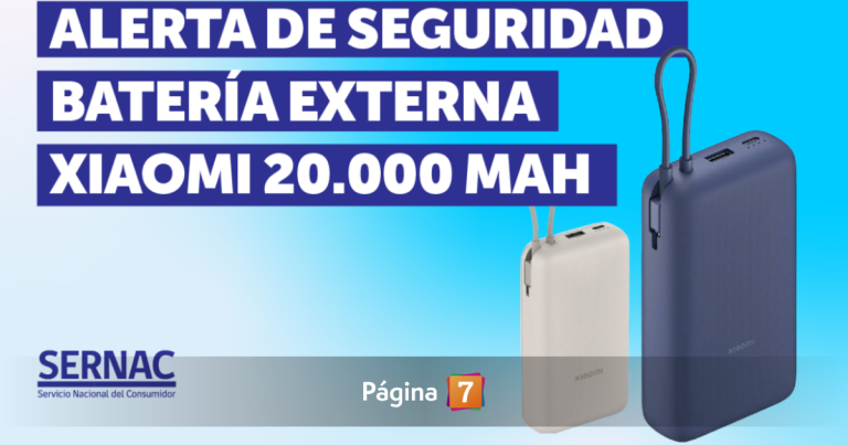 Sernac alerta por falla en baterías externas  Xiaomi: se sobrecalientan y podrían causar quemaduras