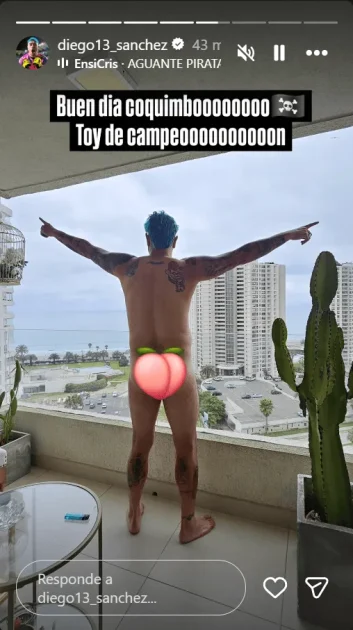 Posando con poca ropa y tatuado: así celebró “Mono” Sánchez el histórico título de Coquimbo Unido