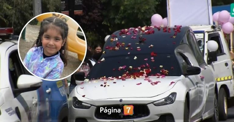 Emotiva ruta marcó funeral de Alexandra, niña de 6 años que murió atropellada en Quilicura
