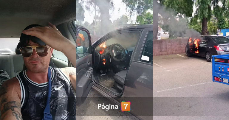 Junior Playboy vivió momento de terror y lo grabó: su auto comenzó a incendiarse de la nada