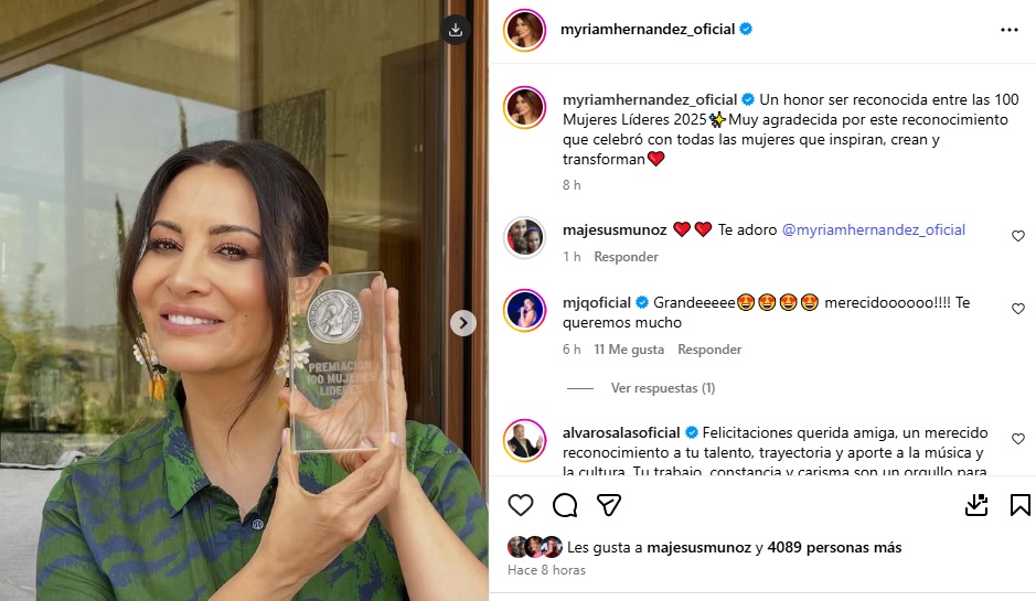 Myriam Hernández 100 Mujeres Líderes Chilenas 