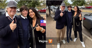Marlen Olivari fue a votar con su hijo Lorenzo