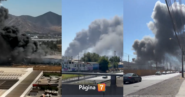 Con gran columna de humo: nuevo incendio afecta a centro de bodegas junto a Mall Plaza Oeste