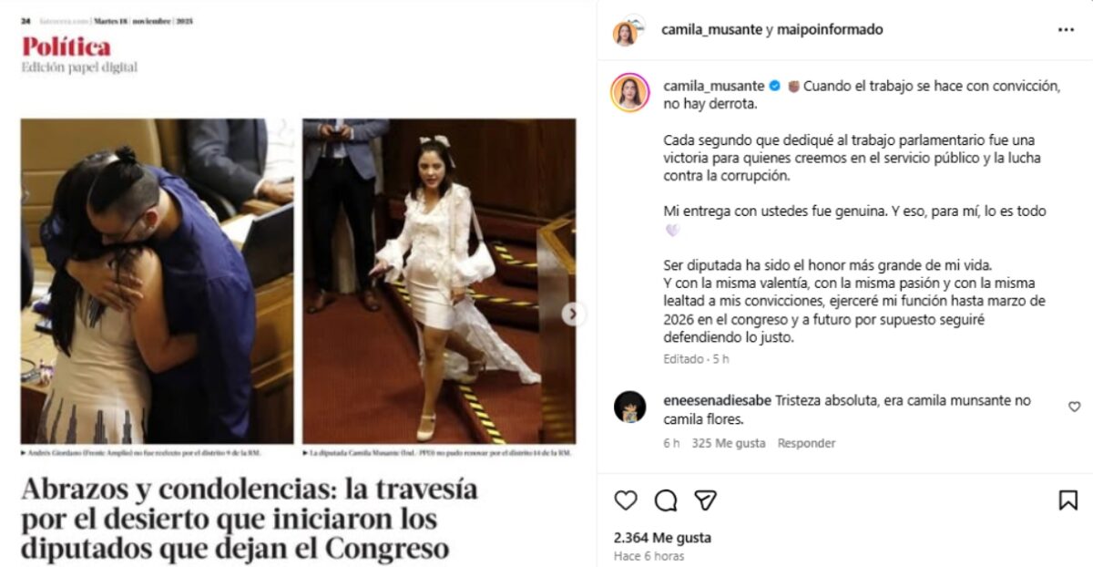 Toda de blanco: el vistoso look de Camila Musante para asistir al Congreso tras no lograr reelección