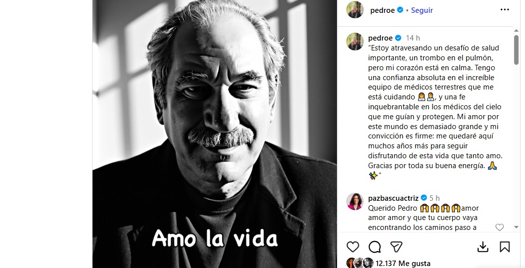 Pedro Engel enfrenta delicado problema de salud