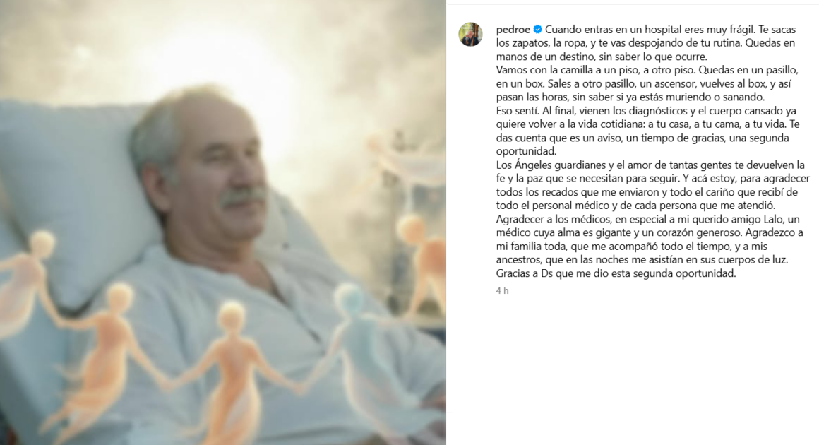 Pedro Engel hizo emocionante reflexión tras ser dado de alta por problema médico: "Es un aviso"