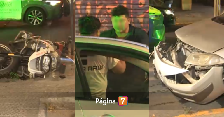 Conductor ebrio chocó a carabinero en moto en Providencia: marcó 1.98 en alcotest