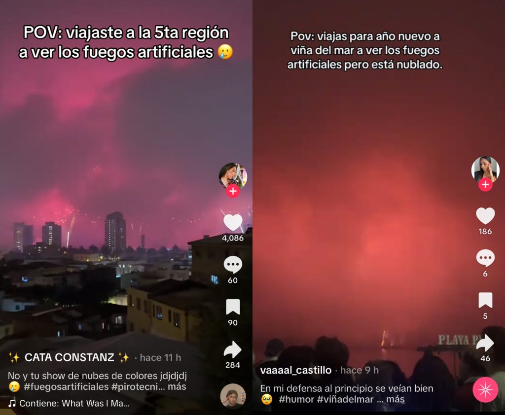 Humo y nubes opacaron los fuegos artificiales en Viña y Valparaíso: 