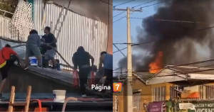 Incendio genera caos en Lo Prado 10 casas afectadas y dos bomberas heridas tras caídas