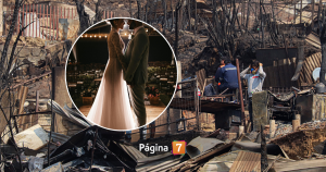 Pareja huyó de incendios en San Jorge y solo alcanzó a salvar lo más importante para su boda