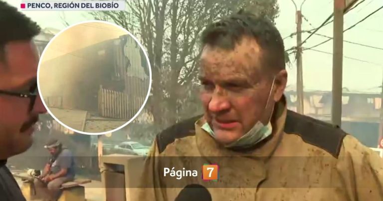 El desolador testimonio de bombero afectado por voraz incendio en Penco: “Quedé con lo puesto”