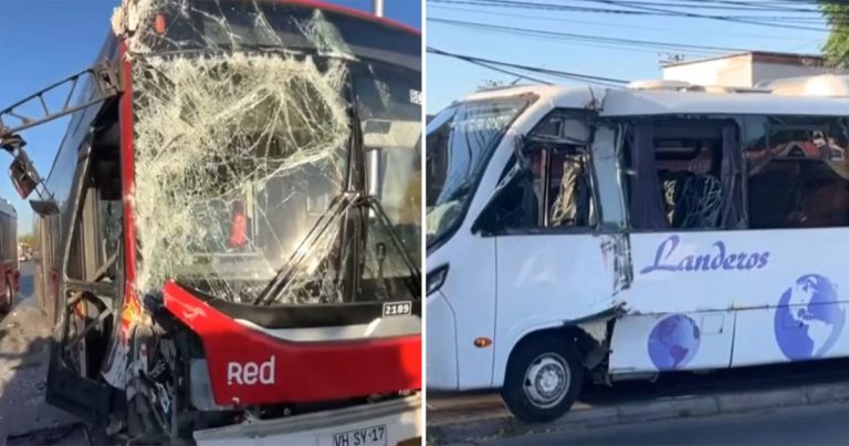 Al menos 12 lesionados dejó fuerte colisión entre dos buses en Maipú