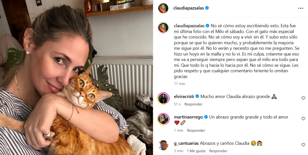 El profundo dolor por el que atraviesa Claudia Salas tras sensible pérdida: "Era todo para mí"